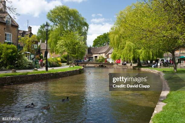 bourton on the water, cotswolds, gloucestershire - cotswolds stock pictures, royalty-free photos & images