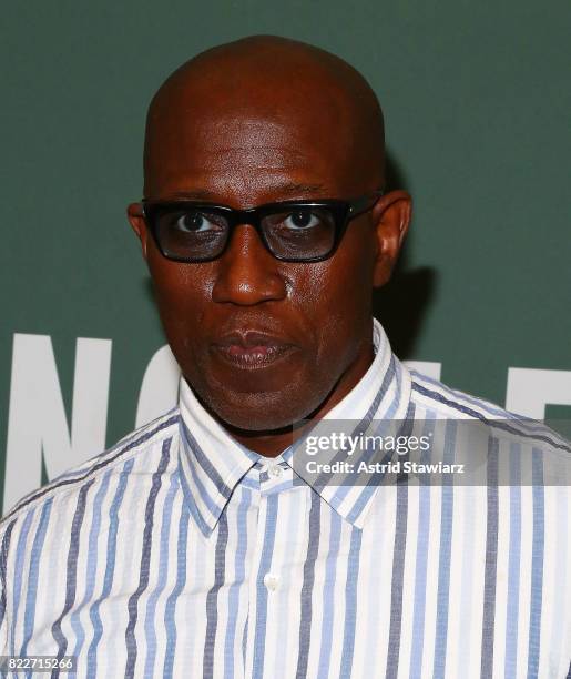 Actor Wesley Snipes signs copies of his new book 'Talon Of God' at Barnes & Noble Tribeca on July 25, 2017 in New York City.