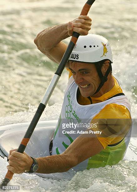 Warwick Draper of Australia competes during the Kayak Men's Final held at the Shunyi Olympic Rowing-Canoeing Park on Day 4 of the Beijing 2008...