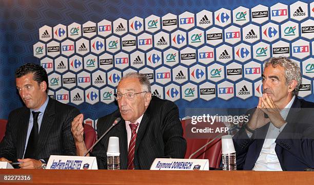 Pierre-Jean Golven, France Football federation communication president, Jean-Pierre Escalettes, FFF president and French coach Raymond Domenech...