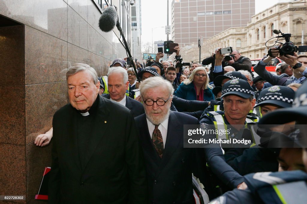 Cardinal George Pell Attends Court To Face Historical Child Abuse Charges