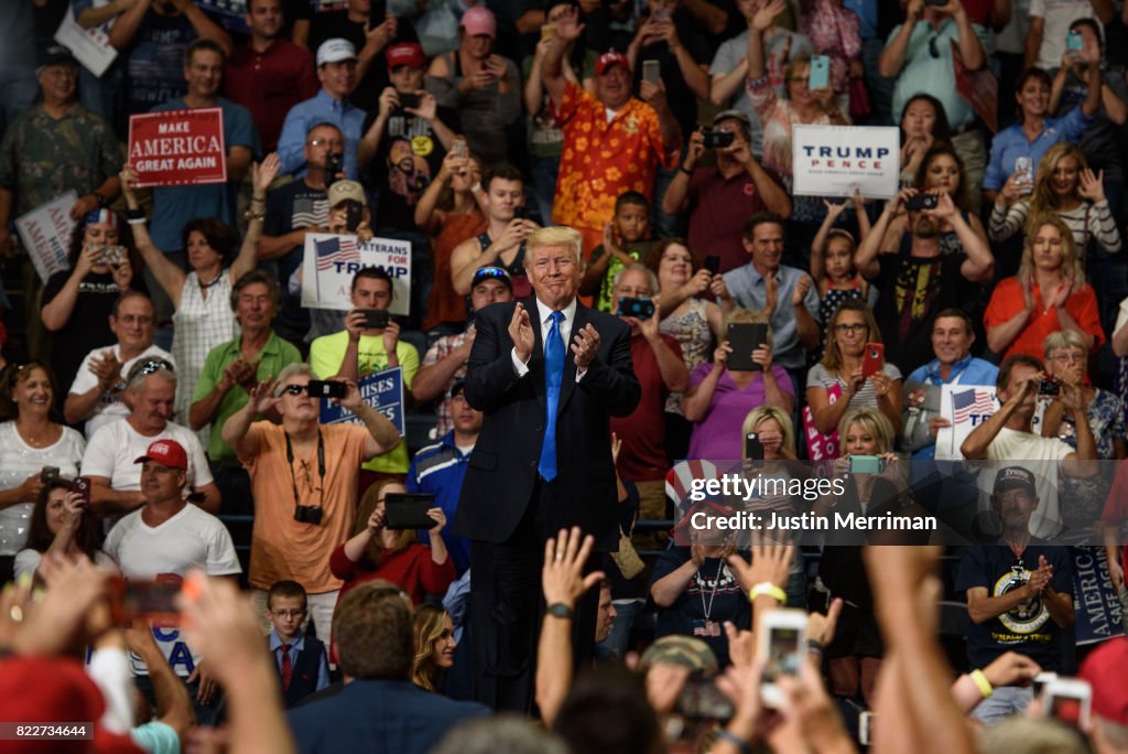 President Trump Holds Rally In Youngstown, Ohio