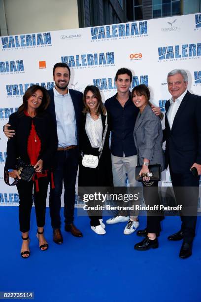 Katia Toledano, Alan Toledano,guest, guest, Julia Toledano and Sidney Toledano attend "Valerian et la Cite des Mille Planetes" Paris premiere at La...