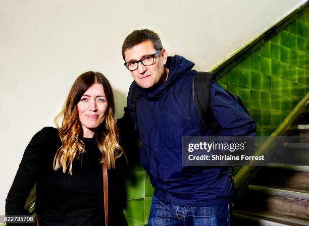 Paul Heaton and Jacqui Abbott pose backstage after performing live and signing copies of their new album 'Crooked Calypso' during an in-store session...