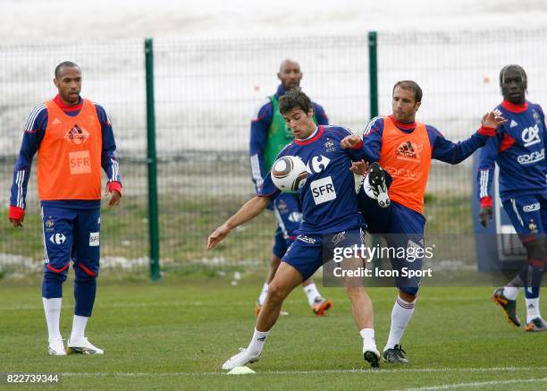 Yoann GOURCUFF / Marc PLANUS - - entrainement - Tignes - Stade de preparation de l equipe de France - Tignes -