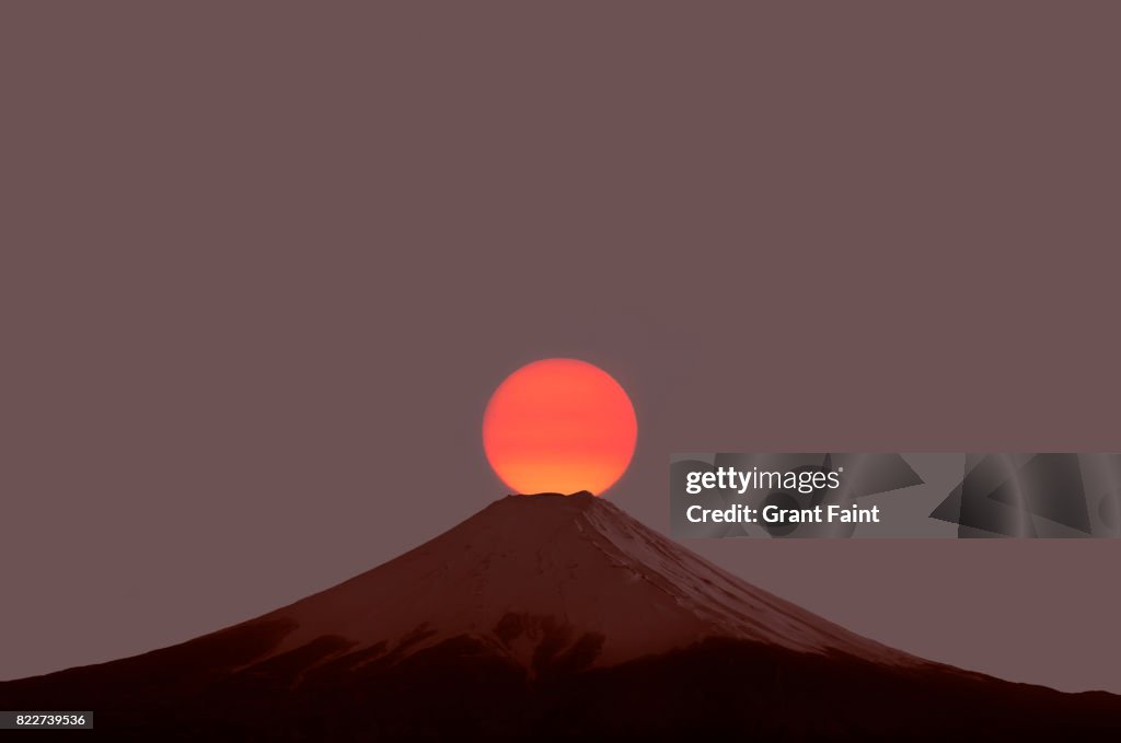 Sunrise at famous Mount Fuji.