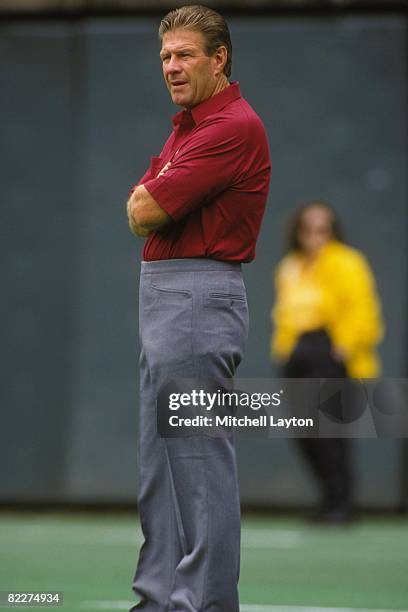 Joe Bugel, head coach of the Phoenix Cardinals, before a NFL football game against the Philadelphia Eagles on September 16, 1990 at Veterans Stadium...