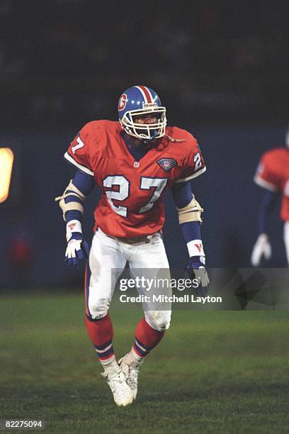 Steve Atwater of the Denver Broncos during a NFL football game against the Washington Redskins on October 12, 1992 at RFK Stadium in Washington D.C.