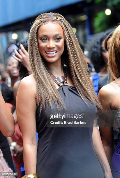Tyra Banks attends a taping of the "Tyra Banks Show" on West 26th Street on August 12, 2008 in New York City.