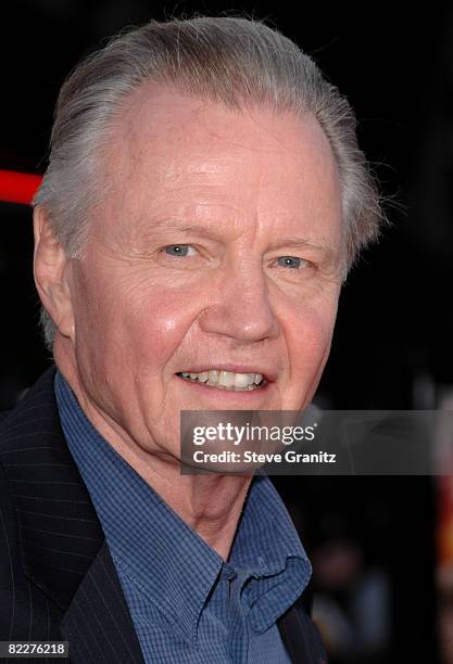 Jon Voight arrives at the Los Angeles Premiere Of "Tropic Thunder" at the Mann's Village Theater on August 11, 2008 in Los Angeles, California.