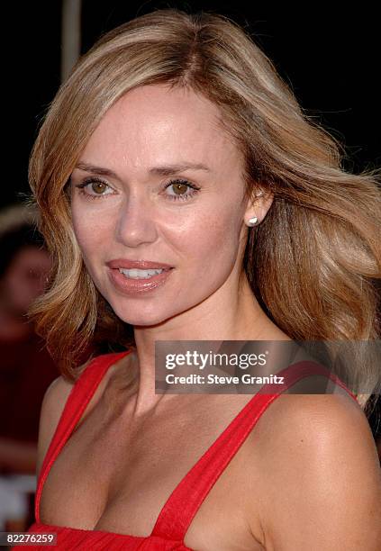 Vanessa Angel arrives at the Los Angeles Premiere Of "Tropic Thunder" at the Mann's Village Theater on August 11, 2008 in Los Angeles, California.