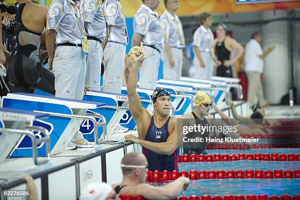 Summer Olympics: USA Matt Grevers victorious after winning race Men's 4x100M Freestyle Relay Heats as anchor leg and setting world record with...