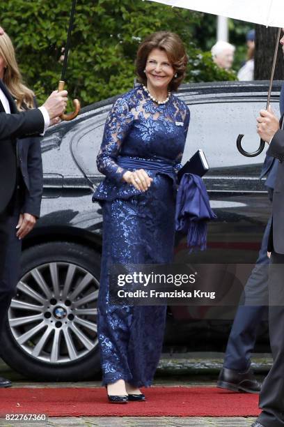 Queen Silvia of Sweden attends the Bayreuth Festival 2017 Opening on July 25, 2017 in Bayreuth, Germany.