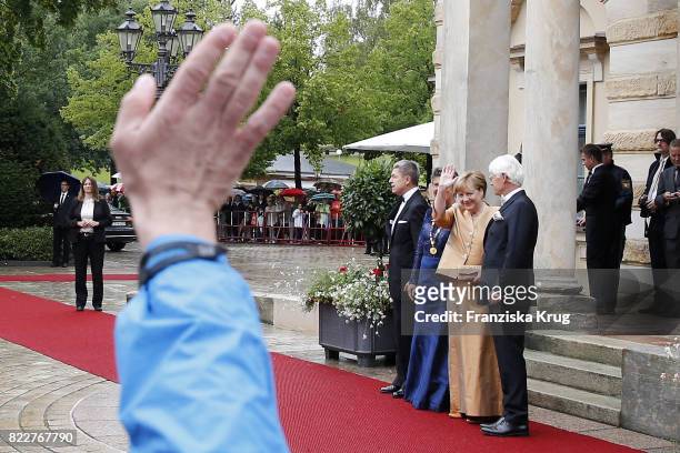 German chancellor Angela Merkel attends the Bayreuth Festival 2017 Opening on July 25, 2017 in Bayreuth, Germany.