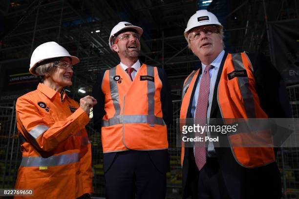 Foreign Secretary Boris Johnson, , along with along with CEO of the Sydney Opera House Louise Herron and Ben Nicol from Laing O'Rourke Australia,...
