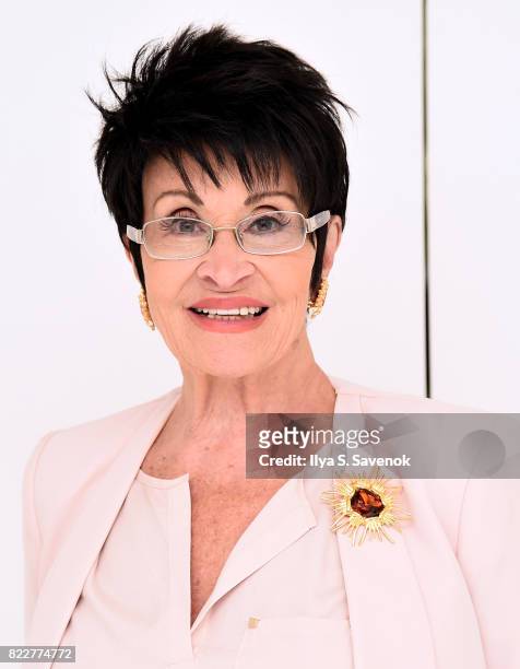 Actress Chita Rivera poses during the Chita Rivera Awards hosts cocktails and couture at Randi Rahm Atelier on July 25, 2017 in New York City.