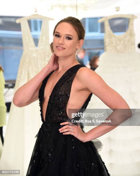 Model poses during the Chita Rivera Awards Hosts cocktails and couture at Randi Rahm Atelier on July 25, 2017 in New York City.