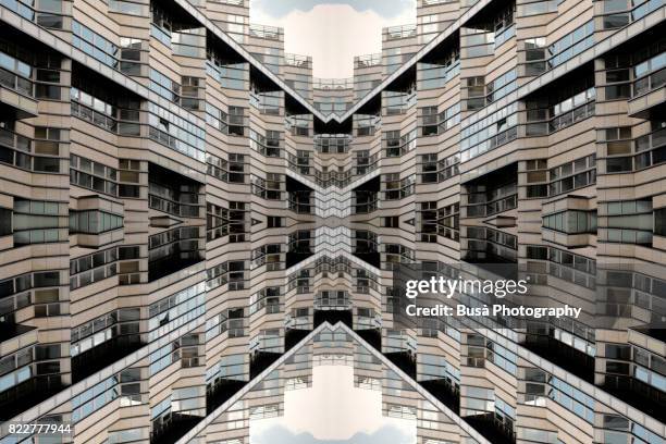 impossible architectures: digital manipulation of art-deco-inspired department store quartier 206 in friedrichstrasse, berlin, germany - art deco architecture stock-fotos und bilder