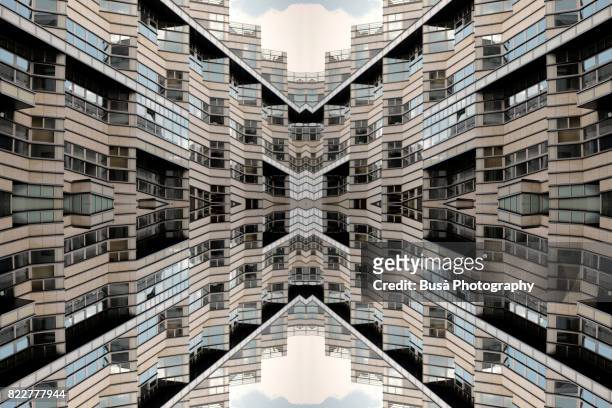 impossible architectures: digital manipulation of art-deco-inspired department store quartier 206 in friedrichstrasse, berlin, germany - berlin modernism housing estates stock pictures, royalty-free photos & images