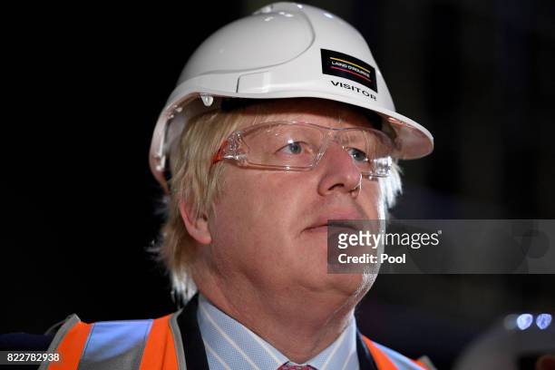 Foreign Secretary Boris Johnson tours construction work underway in the Joan Sutherland Theatre at the Sydney Opera House, in Sydney, Wednesday, July...