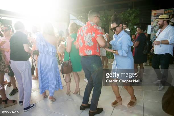 Guests enjoy the Cointreau Celebrates the Original Margarita and the Art of La Soiree with Caroline Harper Knapp at DEC on Dragon on July 25, 2017 in...