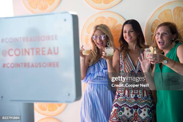 Guests enjoy the Cointreau Celebrates the Original Margarita and the Art of La Soiree with Caroline Harper Knapp at DEC on Dragon on July 25, 2017 in...