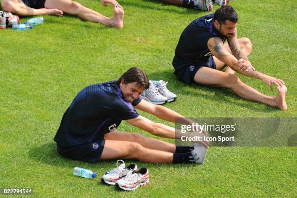 Gregory COUPET / Mateja KEZMAN - - Reprise Entrainement du PSG - Camp des LOges - Saint Germain en Laye,