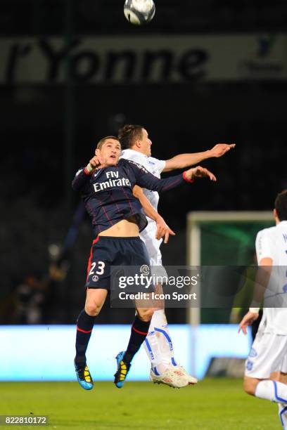 Jeremy CLEMENT / Dariusz DUDKA - - Auxerre / PSG - 31eme journee de Ligue 1 - Stade de l Abbe Deschamps - Auxerre,