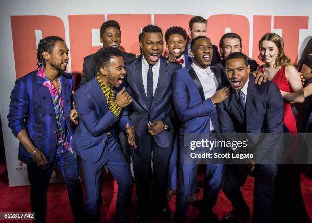 The cast poses during the "Detroit" world premiere at Fox Theatre on July 25, 2017 in Detroit, Michigan.