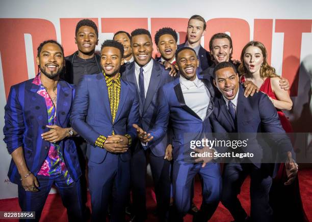 The cast poses during the "Detroit" world premiere at Fox Theatre on July 25, 2017 in Detroit, Michigan.