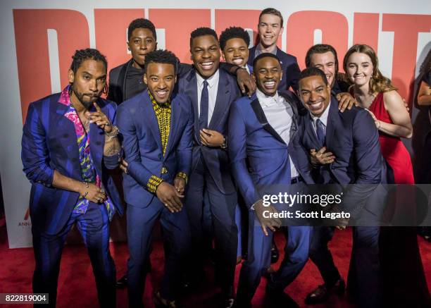 The cast poses during the "Detroit" world premiere at Fox Theatre on July 25, 2017 in Detroit, Michigan.