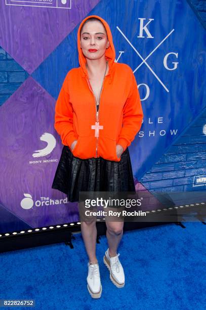 Rose McGowan attends KYGO "Stole The Show" documentary film premiere at The Metrograph on July 25, 2017 in New York City.
