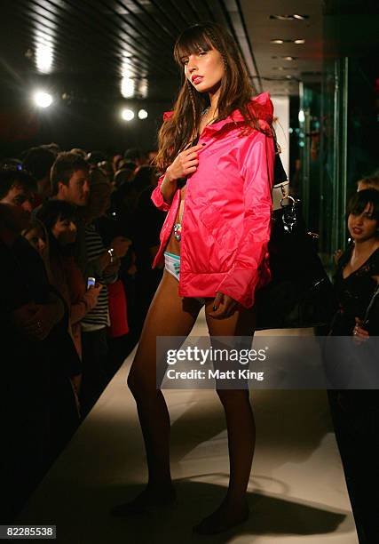 Model showcases designs by PUMA on the catwalk during their Summer Parade show, as part of the inaugural Rosemount Sydney Fashion Festival 2008 at...