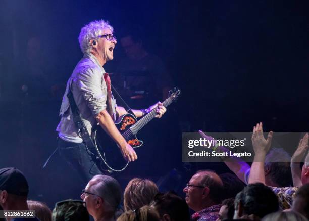 Kevin Cronin of REO Speedwagon performs at DTE Energy Music Theater on July 25, 2017 in Clarkston, Michigan.