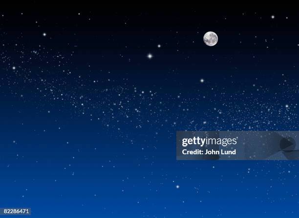 generic starfield - pleine lune photos et images de collection