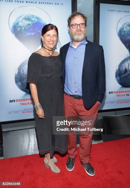 Writer Holiday Reinhorn and actor Rainn Wilson attend a screening of Paramount Pictures' "An Inconvenient Sequel: Truth To Power" at ArcLight...