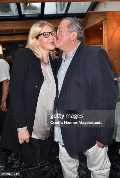 Joseph Hannesschlaeger and his girlfriend Bettina Geyer during the 'La Dolce Vita Grillfest' at Gruenwalder Einkehr on July 25, 2017 in Munich,...