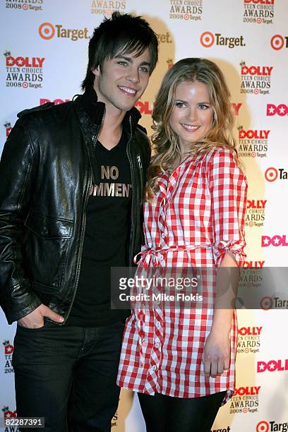 Singer Dean Geyer and actress Pippa Black arrive for the third annual Dolly Teen Choice Awards at Luna Park on August 13, 2008 in Sydney, Australia.