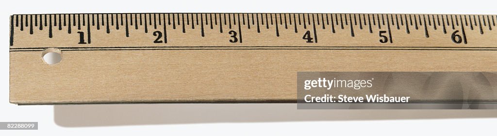 First Six inches of wooden ruler