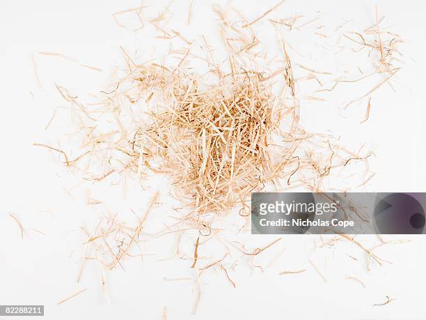 clump of hay on pure white ground - 干し草 ストックフォトと画像