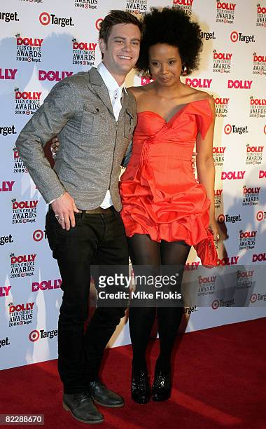 Presenters Nathan Sapsford and Fuzzy arrive for the third annual Dolly Teen Choice Awards at Luna Park on August 13, 2008 in Sydney, Australia.