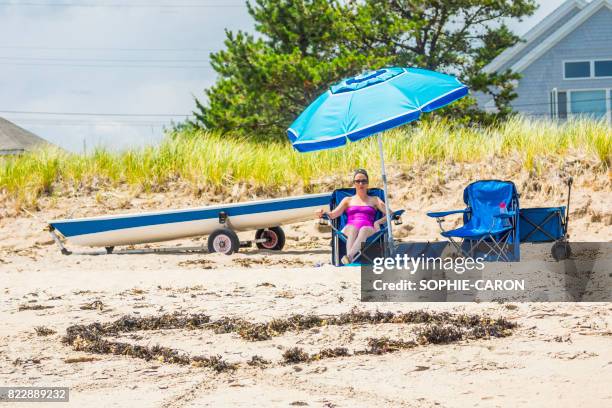 malva de la dame en - parasol de plage fotografías e imágenes de stock