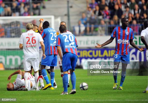 Sambou YATABARE carton rouge - - Caen / Brest - 4eme journee de Ligue 1 - Stade d Ornano - Caen ,