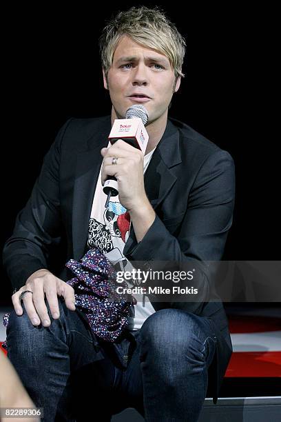 Singer Brian McFadden performs the MC duties during the third annual Dolly Teen Choice Awards at Luna Park on August 13, 2008 in Sydney, Australia.