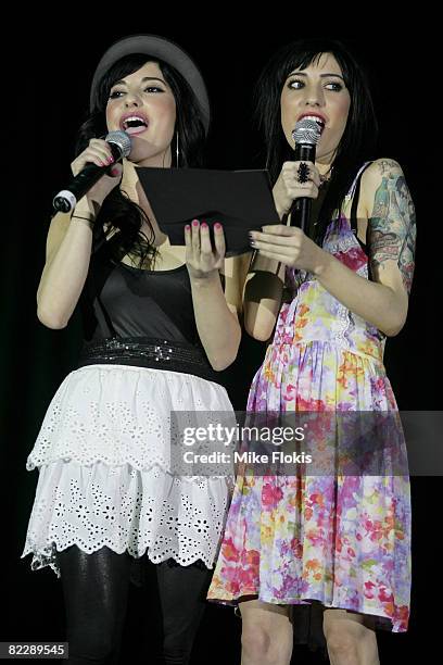 The Veronicas present an award during the third annual Dolly Teen Choice Awards at Luna Park on August 13, 2008 in Sydney, Australia.