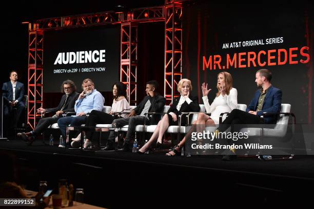 The cast of AT&T AUDIENCE Network's "Mr. Mercedes" , director Jack Bender, actors Brendan Gleeson, Mary Louise-Parker, Jharrel Jerome, Holland...