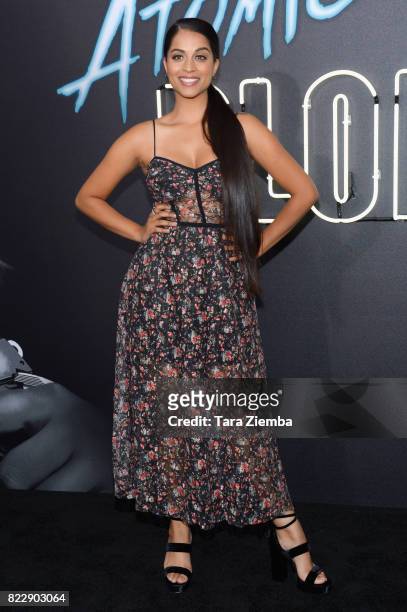 Actress Lilly Singh attends the premiere of Focus Features' 'Atomic Blonde' at The Theatre at Ace Hotel on July 24, 2017 in Los Angeles, California.