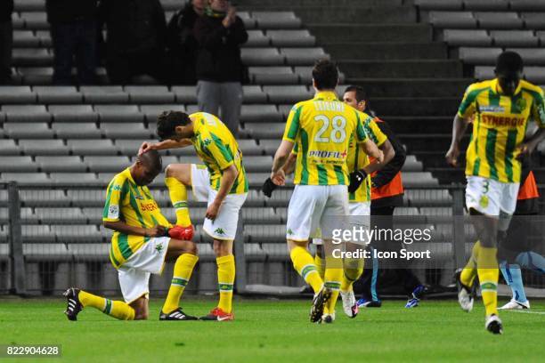 Joie Tenema NDIAYE / Djamel ABDOUN - - Nantes / Le Havre - 31eme journee de Ligue 2 - Stade de la Beaujoire - Nantes,