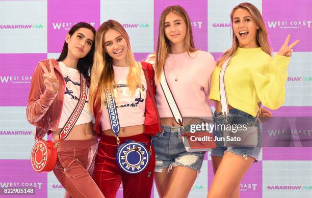 Models Sophia Stallone and Scarlet Stallone, Delilah Hamlin and Amelia Hamlin attend the 'Samantha Vega' Millennial Sisters talk event at Samantha...