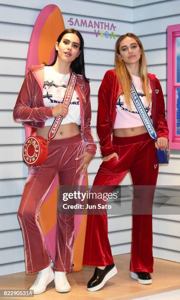 Models Delilah Hamlin and Amelia Hamlin attend the 'Samantha Vega' Millennial Sisters talk event at Samantha Thavasa Omotesanodo Gates Pop-up Digital...